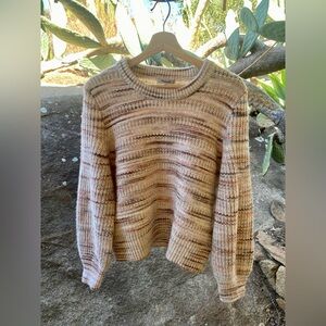 🤎 EUC Madewell Organic Cotton Wool Canton Pullover Sweater Multicolor Knit M